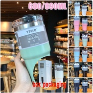 Tyeso Stainless Steel Thermos Tumbler Starbucks Macaron Mug Cup with Straw Korean Ins Style Fashion Water Bottle