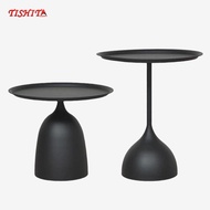 [tishita] Small Side Table, Coffee Drink Cocktail Table, Round Black Coffee Table ,Martini Table for