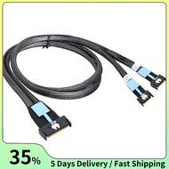Gen5 MClo X8 Adapter Cable Gen5 MCIO X8 to Dual MCIO X4 Server Cable for PC  3.0 U.2 Oculink Pcie  C