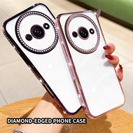 Redmi A3 23129RN51X 23129RN51H A3X POCO C61 4G Transparent anti drop phone case with flash diamond b