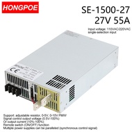 1500W 27V Power Supply 0-27V Adjustable Power 27VDC AC-DC 0-5V Analog Signal Control SE-1500-27 Powe
