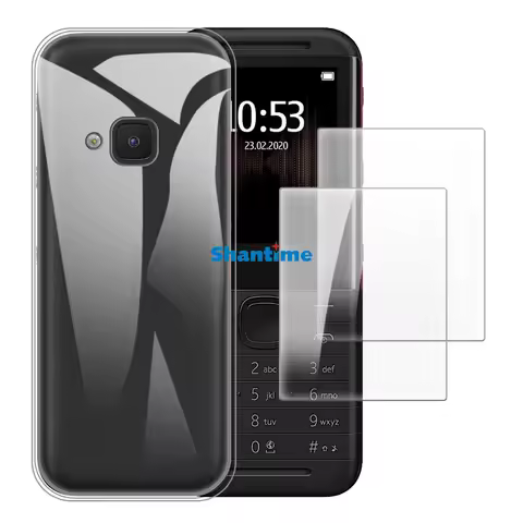 Soft Case + 2 Pack Tempered Glass Screen Protectors for Nokia 5310 2024 Full-Body Protection