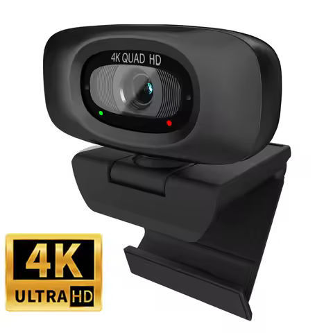 EXHQDR 4K USB Webcam with Autofocus, 8MP30fps, Slide Privacy Cover, Mic, Tripod, Type-C, for Zoom, S