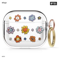 elago AirPods3 Case BT21 FLOWER (เคสใส+พวงกุญแจ BT21) ลิขสิทธิ์แท้จากตัวแทนจำหน่าย