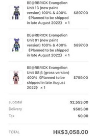 BE@RBRICK Evangelion 新世紀福音戰士 初號機 100％ & 400％