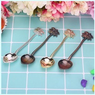 Vintage royal style Coconut Tree Tea Coffee Spoon Ice Cream Small Decoration Zine Alloy Gift for Bar Party