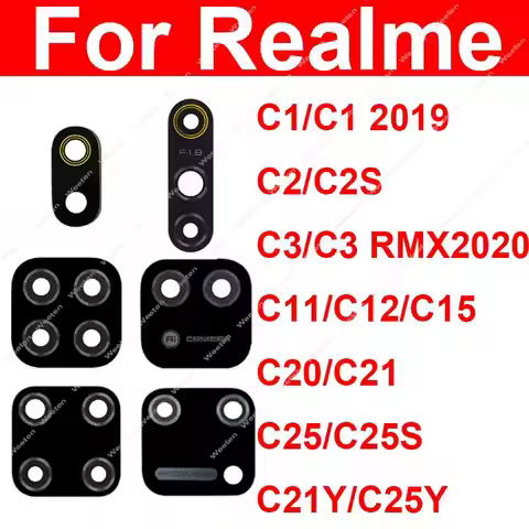 Back Camera Glass Lens For Realme C1 C2 C3 C11 C12 C15 C17 C20 C21 C21Y C25 C25S C25Y Rear Camera Le