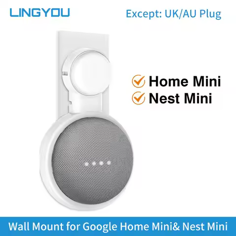 LINGYOU Wall Mount for Google Home Mini Nest Mini Holder Voice Assistant Smart Home Bracket Bedroom 