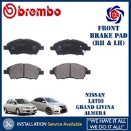 Nissan Latio Grand Livina Almera BREMBO Front Brake Pad Disc Pads