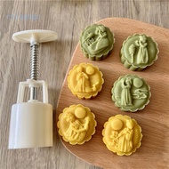 COLO Plastic Mooncake Stamp Cute Fairy Shaped Mooncake Mold Festival DIY Hand Press Mooncake Cutters Pastry Decorating G