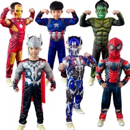 Captain Iron Man Spider-Man Thor Optimus Prime Hulk Captain America Iron Man Spider-Man Thor Optimus Prime Hulk cos Muscle Clothes Children's Performance Costume 12.19