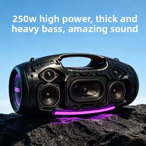 For ZEALOT S89 250W Portable Party Speaker, Outdoor Bluetooth Subwoofer with Dual Mic, LED RGB Light