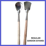 ℣ ◒ △ ⚸ BSS REGULAR SANDOK SIYANSI SET / STAINLESS STEEL SANDOK WOOD HANDLE / SIYENSI / FRYING SPOO