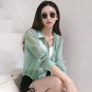 衬衫女2025年夏季新款长袖短款抽绳防晒上衣排扣纯色薄款外搭上衣26.5.13