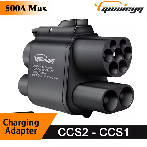 GUWIEYG CCS2 to CCS1 Adapter 500A 500kW From CCS2 to CCS1 DC+AC Electric Vehicle Charger DC 1000V Fa