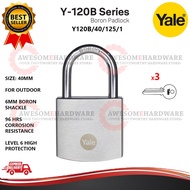 (40MM) YALE Y120B/40/125/1 40MM BORON STEEL HIGH SECURITY OUTDOOR BRASS PADLOCK Y120B