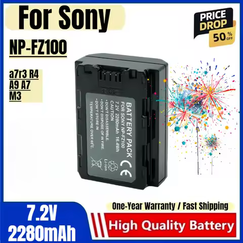 NP-FZ100 Battery 7.2V 2280mAh Rechargeable Batteries and Chargers for Sony A7r3 R4 A9A7M3 Micro Sing