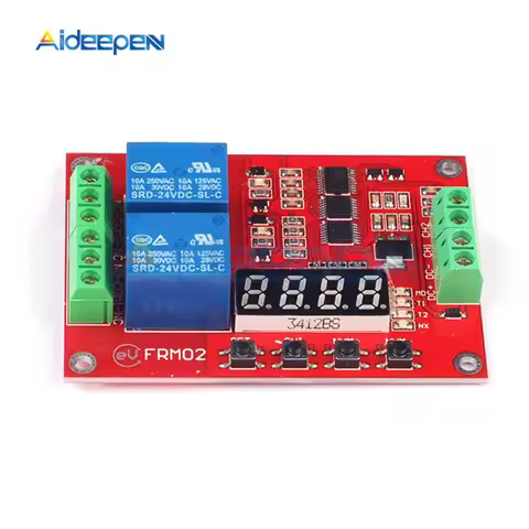 DC 5V 12V 24V 2 Channel Multi Function Relay Module Time Delay Relay Self Lock Cycle Timing Relay Mo