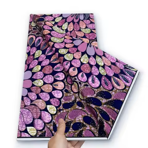 New Original Heavy Quality Grand Wax Glitter Fabrics Soft Cotton Ankara Printed Wax Materials 6Yards