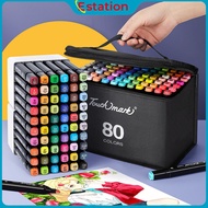Estation - Colorful Markers 1 Set Sketch Marker 2 Tip Touch Marker 48/60/80 Colors