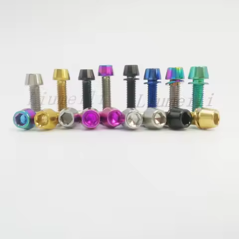 Liumeili Titanium Ti Bolts M5X16/18/20mm Allen Key Tapered Screws Bolts for Bike Bicycle Stems Handl