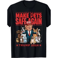 Make Pets Safe Again. Trump 2024. Save Our Pets. 7.76 oz, 100% Cotton T-shirt.