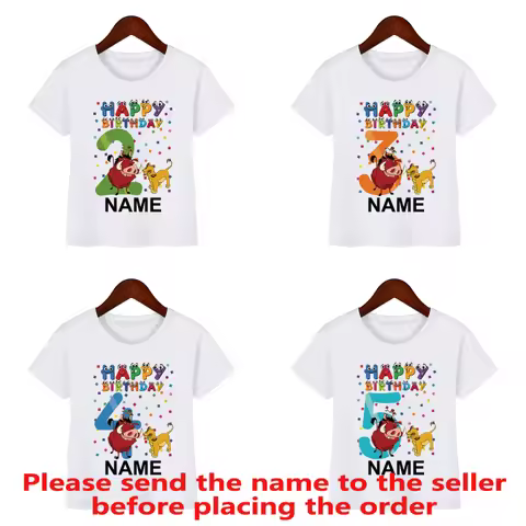 The Lion King Cute Simba Print Funny Birthday Boys T-shirt 1 2 3 4 5 6 7 8 9 Years Children T shirt 
