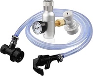 PERA Mini Keg Dispenser kit - Beer Line assembly with Picnic Tap and 0-60psi Beer Keg Charger CO2 Di