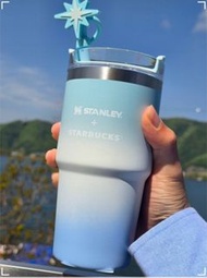 🇰🇷STARBUCKS x STANLEY 💙🤍🩵 漸變藍白色 韓國 星巴克 591ml Stainless Steel Tumbler