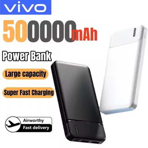 VIVO 500000mAh Portable Power Bank Large Capacity Super Fast Charging Powerbank Outdoor Travel Exter