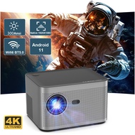 Smart Projector with Wifi and Bluetooth 5.0, Support 4k Native 1080p 300ANSI Projector with Android TV 11.0, Built in Netflix/YouTube