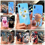 For Samsung Galaxy A40 Case SM-A405F New Luxury Flowers Painted Cover 5.9'' Soft Silicone Phone Case