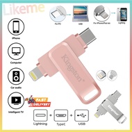 2In1 Kingston TypeC Lightning Pendrive OTG Flash Drive Pendrive1TB/2TB USB High-capacity OTG Iphone 