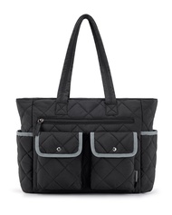 BAGSMART Tote Bag for Women, Tote Bag for Travel with Multi-Pocket, Large Puffy Bag Quilted for Trav