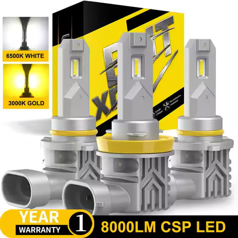 BMTxms 2PCS H11 H8 9006 9005 LED Fog DRL Lights Dual Color Switchback For BMW E39 E81 E87 E90 E91 E9