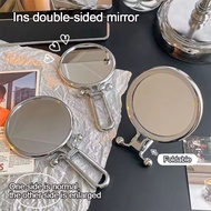 5x/10x magnified folding mirror student desktop 360 rotating double-sided handheld makeup mirror