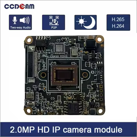 IM20A01 30FPS GK7205V200 IMX307 H.265 H.264 MJ-Peg Network Ipc Cctv Ip Camera Module 2 Mp 38X38mm Si