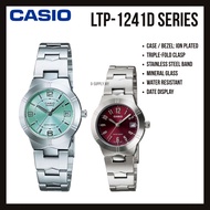 CASIO LTP-1241D-3A LTP-1241D-4A2 LTP1241D LTP-1241 Analog Date Display Stainless Steel READY STOCK 