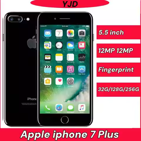 96% New Apple iPhone 7 Plus 3GB RAM 32GB 128GB 256GB ROM iOS 4G LTE Mobile Cellphone Fingerprint 12M