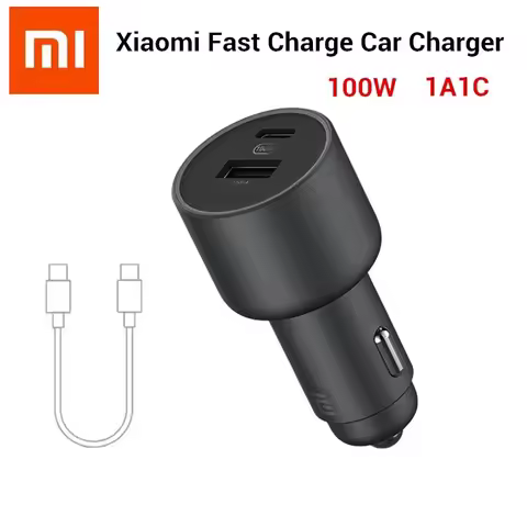 Original Xiaomi Car Charger Quick Charge 100w Dual Port USB C Fast Charging Type C Phone Charger Car
