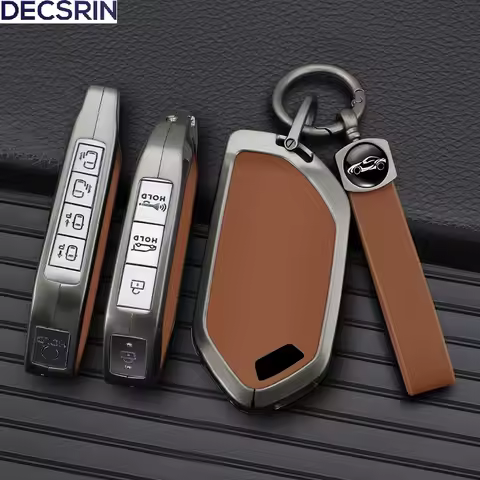 5/6/7/8/9 Buttons Zinc Alloy Leather Car Key Case Cover Shell Remote Key Fob For Kia Picanto Sorento