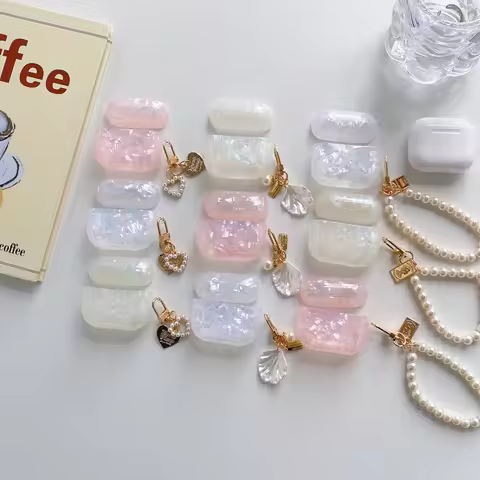 Pearl Earphone Cases For Airpods Pro 2 Leopard Pendant Headphone Protective Cover For Apple Airpod 3