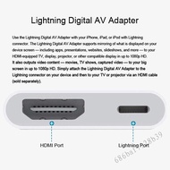 Lightning to HDMI Digital AV TV Tv -Bộ chuyển đổi HD tương thích với Apple iPhone X 8 7 6 Plus iPad 