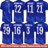 XY 2024-2025 Premier League Chelsea Madueke Chilwell Fofana Ugochukwu Cucurella Broja home Jersey Fa