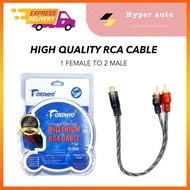 FORDAYO RCA Splitter Cable 1M2F / 1F2M Car Audio Amplifier Stereo Input Output Cable