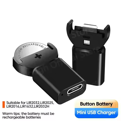 For LR1632 LIR2032 LIR2025 LIR2016 LIR2032H Batteries Long-Lasting Type-C Lithium Coin Charger Widel