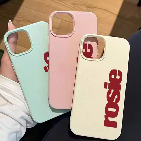 Fashion English Letter R-Rosie Lichee leather pattern Phone Case For Oppo Realme 15 P3X 14 13 12 11 
