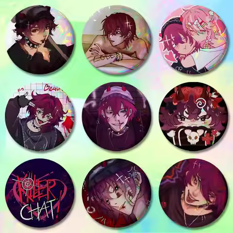 Game K-Killer C-Chat Ronin Pins 58mm Cute Cartoon Badge Handmade Brooches for Backpack Accessories