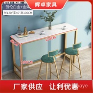 🎁Nordic Marble Stone Plate Bar Counter High Bar Table Home Balcony Dining Table Long Table Milk Tea Coffee Shop Table