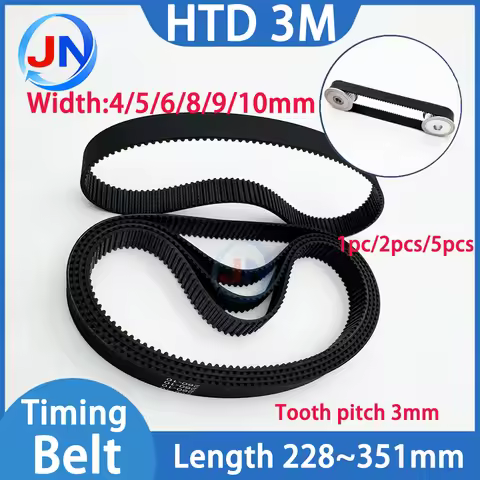 HTD 3M Timing Belt Lp=228 237 240 246 249 258 261 270 285 294 300 330 345 351mm Rubber Closed Loop B
